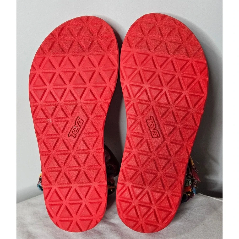 Teva x Misa Hylton Flatform Universal Red Multi Platform Sandals Y2K Women 6